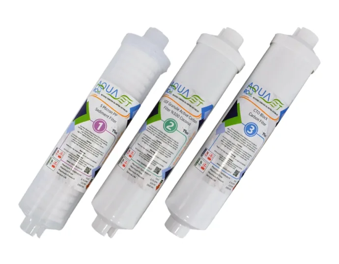 AQUASET 12" Inline Plus Üçlü Filtre Seti